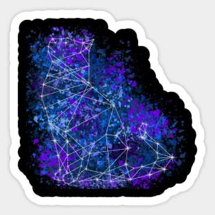 Cute Cat Constellation with Paint Splatter Sticker